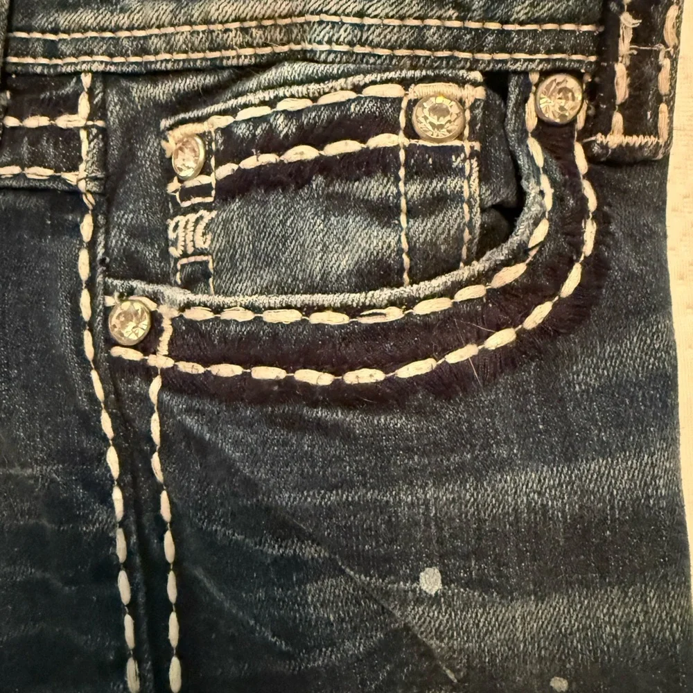 Miss Me Blue Distressed Ankle Jeans
